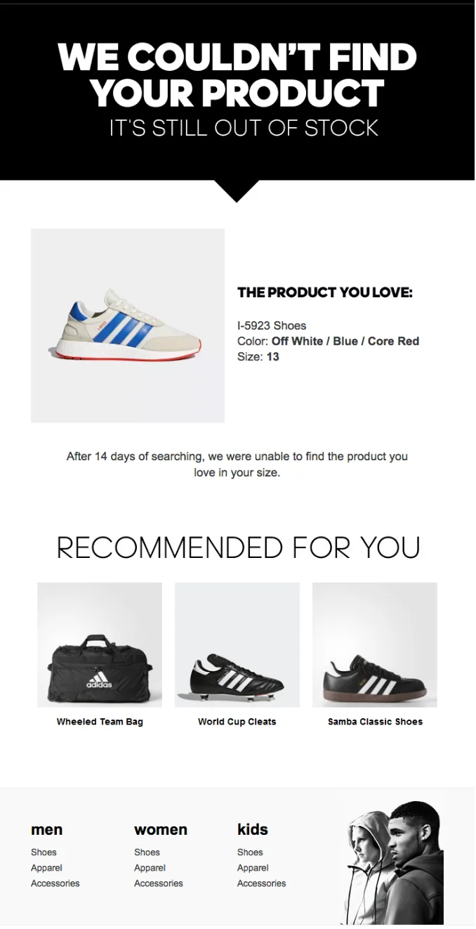 Emails can help bring back sales from products that were out of stock