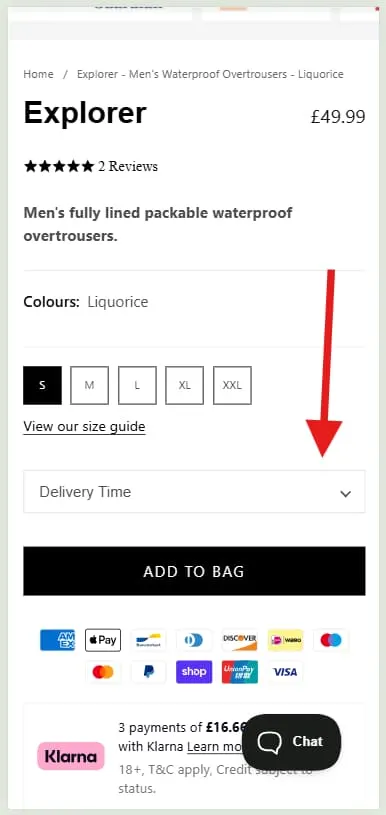 Mac in Sac Delivery Selector Example