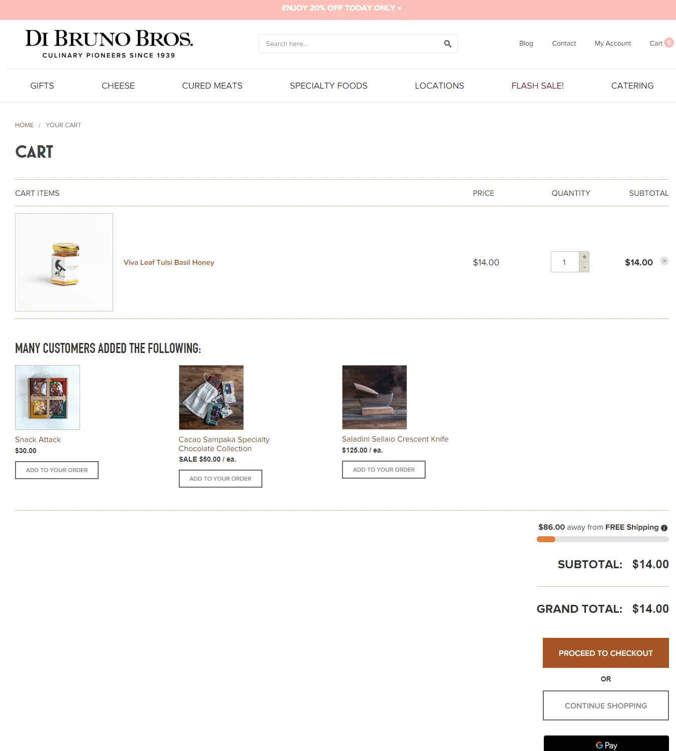 Di Bruno shopping cart design example