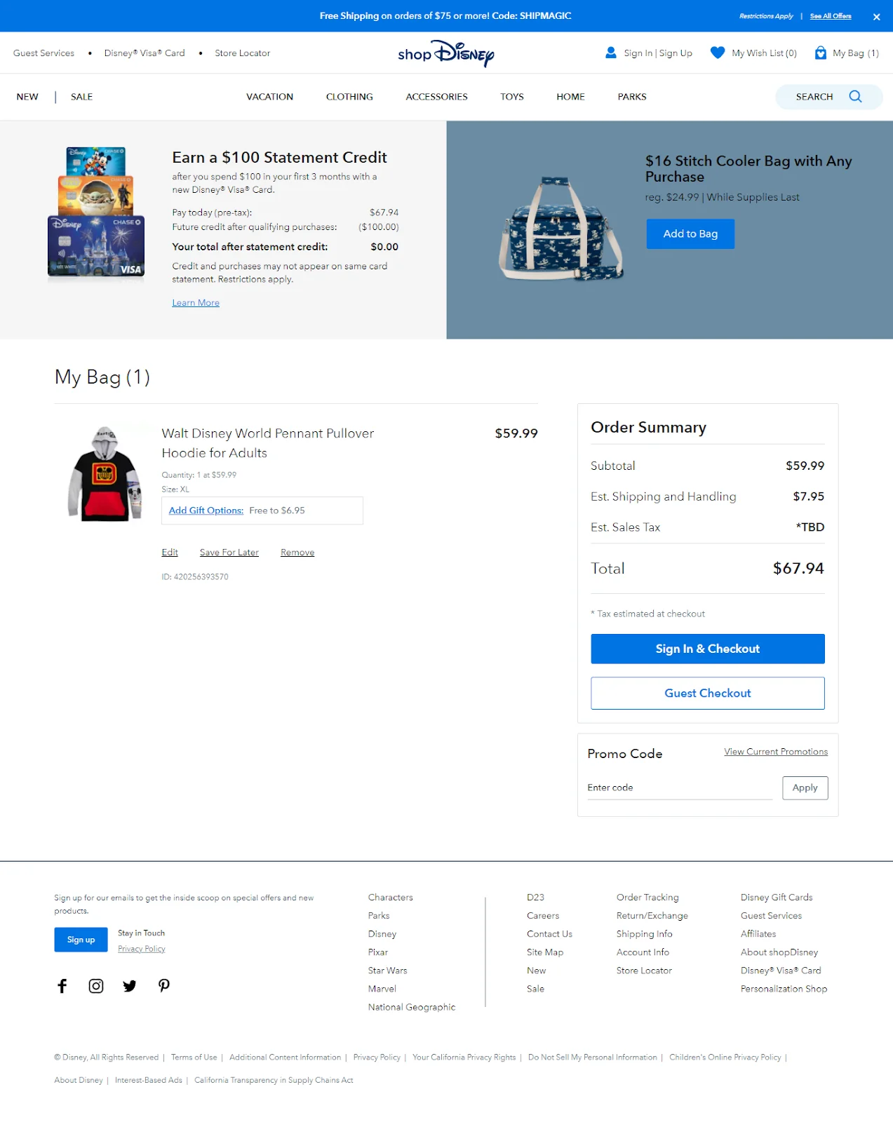 Disney cart page template