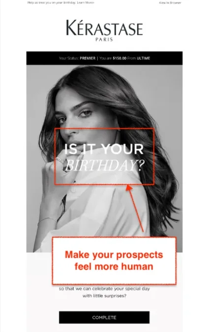 Kerastase beauty email example