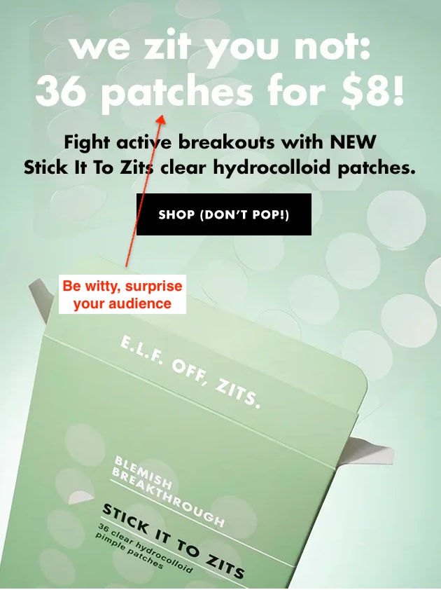 Elf beauty email example