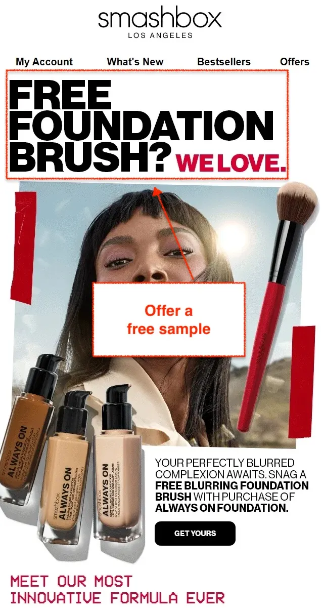 Smashbox beauty email example