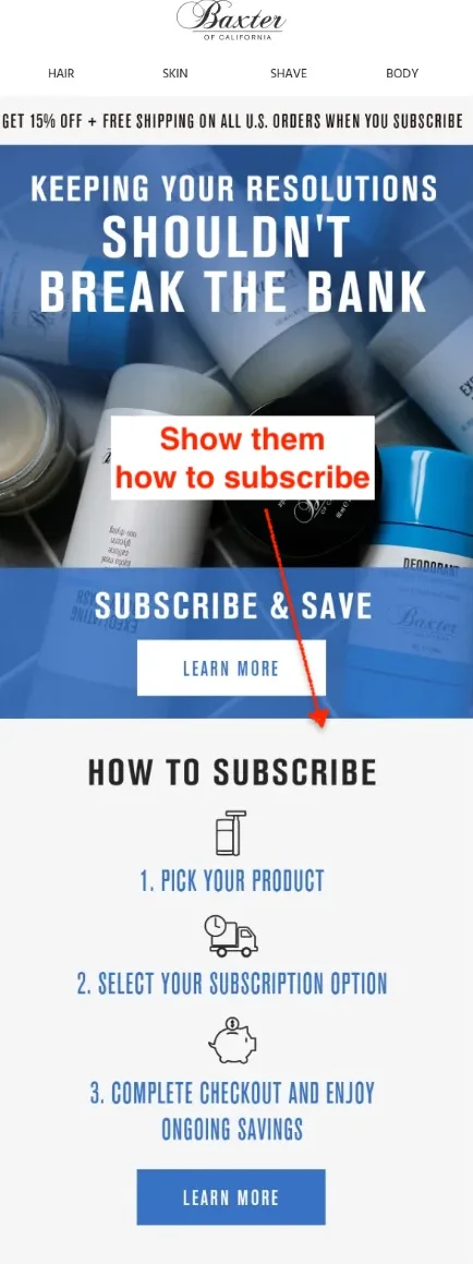 baxtor beauty email example