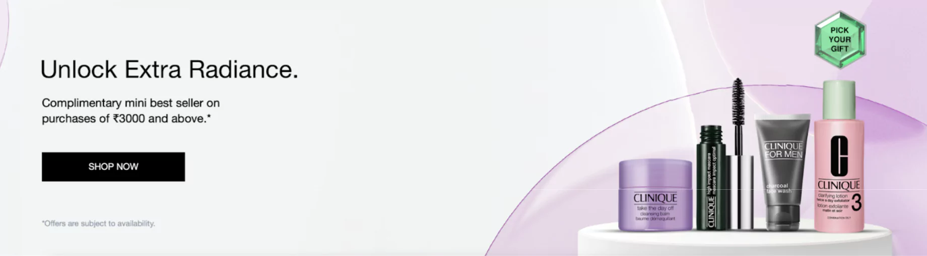 free gift offer on homepage first fold