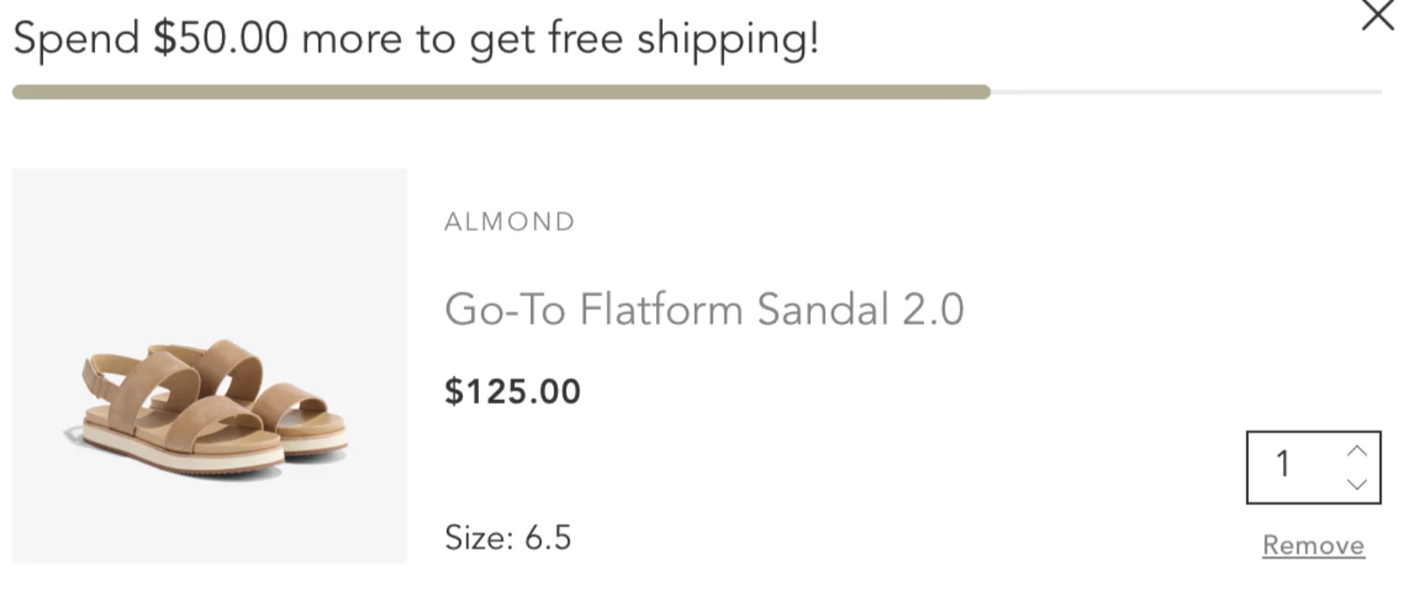Free shipping above a threshold