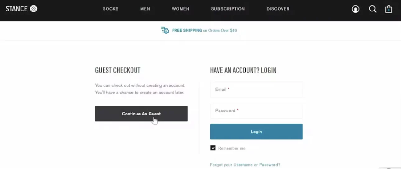 Prominent guest checkput option