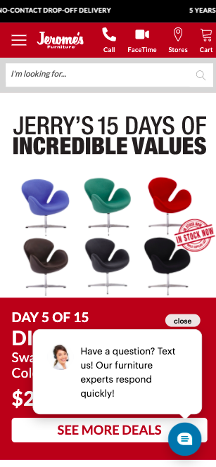 Example of mobile eCommerce website