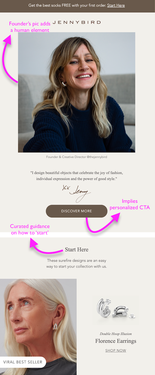 Welcome Email for Online Jewelry Stores - Jenny Bird