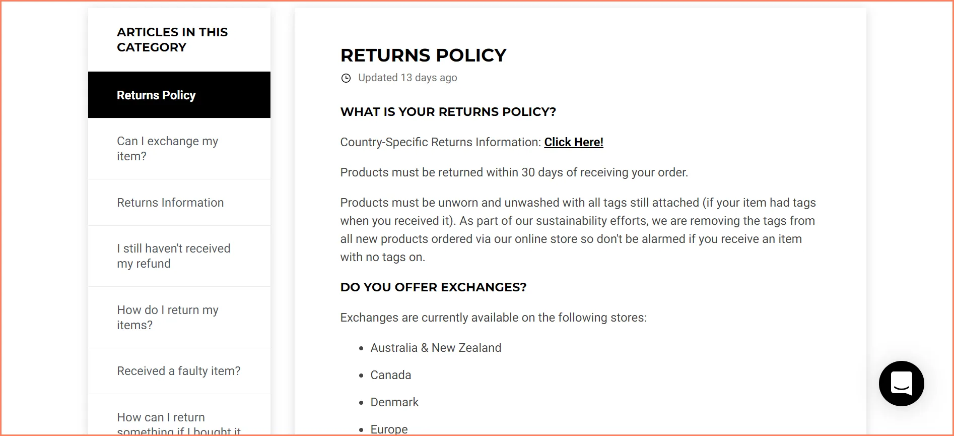 gymshark return policy example