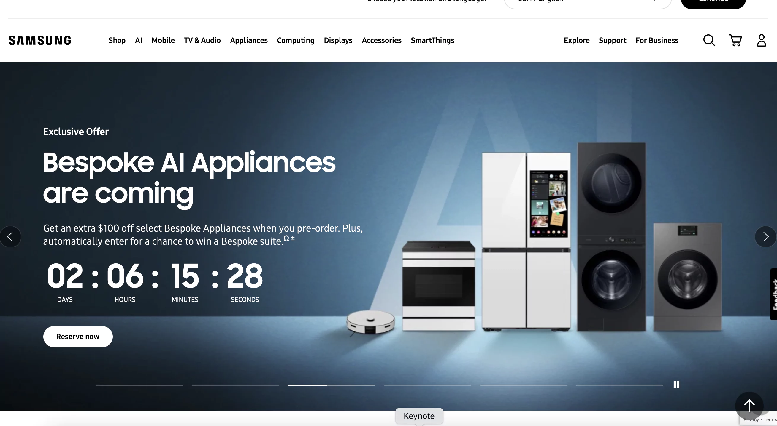 Time-bound offers on homepage