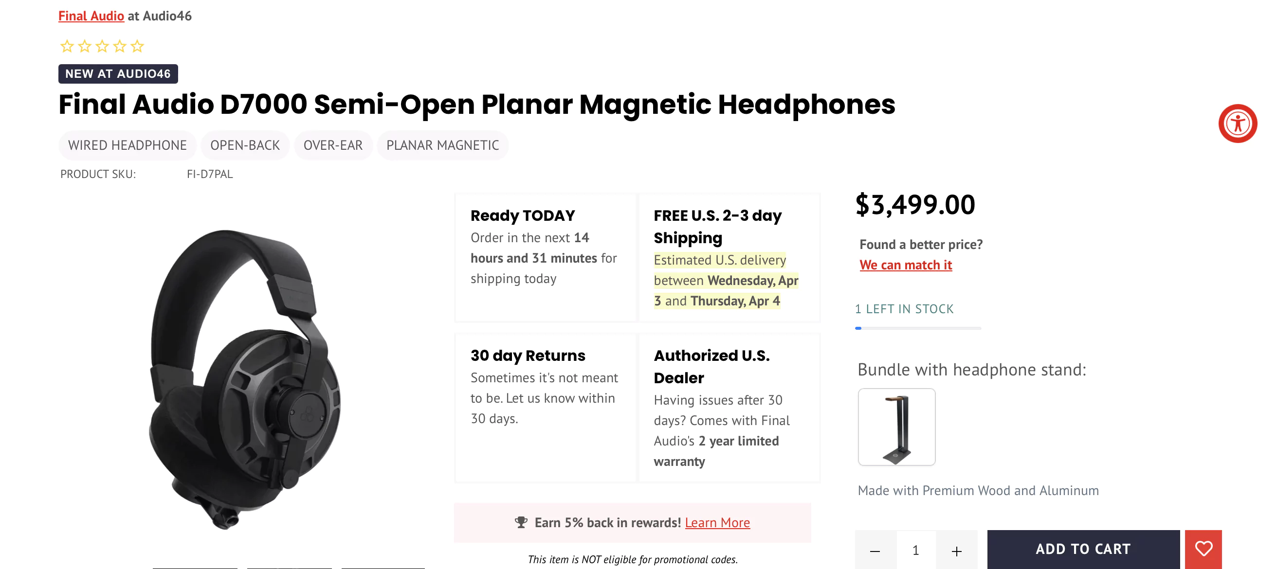 Shipping details on product pages
