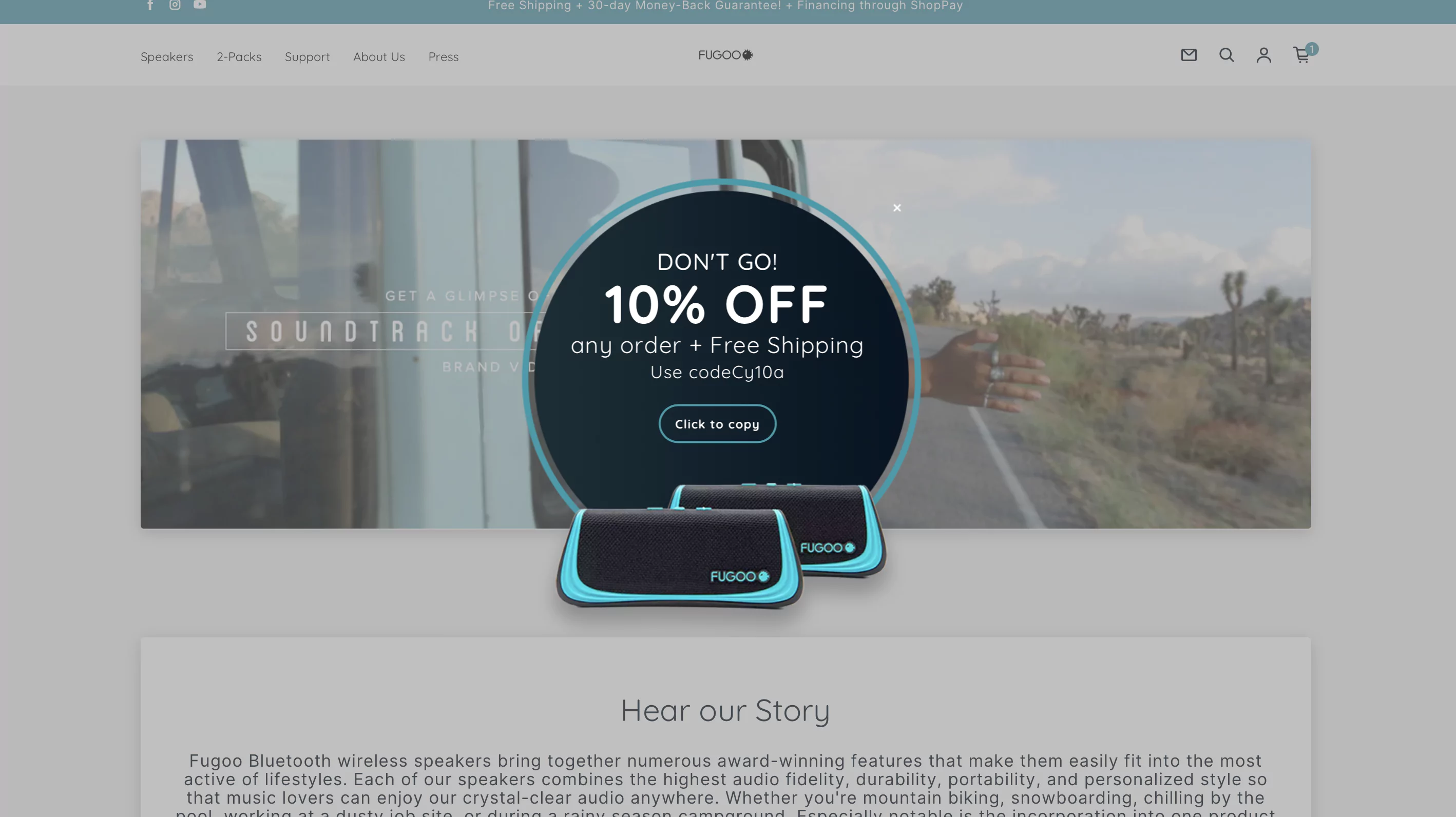 Exit-intent pop-up