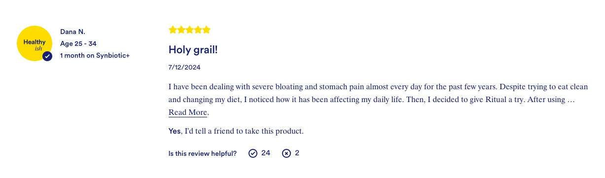 Ritual uses AI powered eCommerce to run sentiment analysis through customer reviews