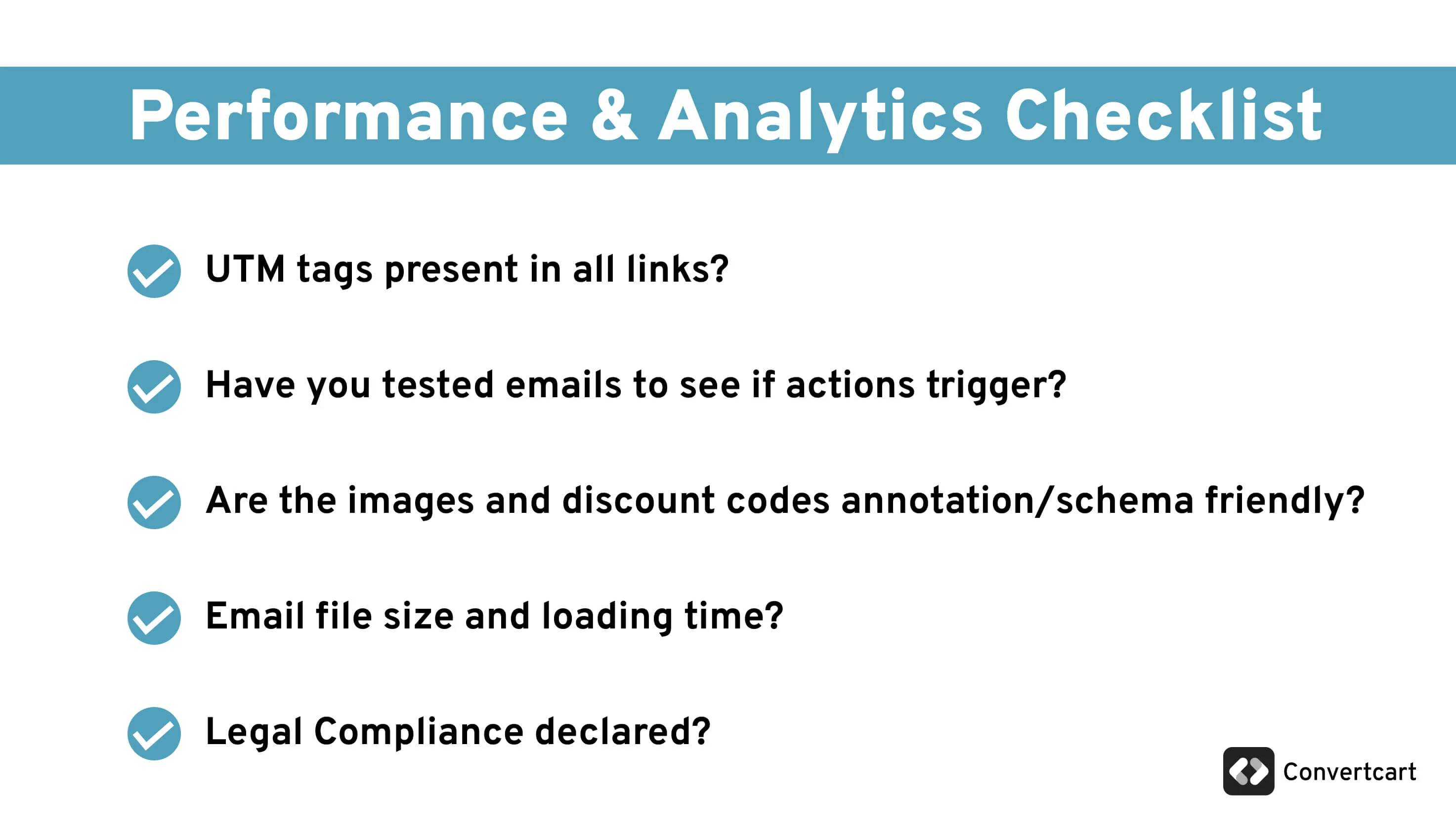 eCommerce email Performance And Analytics Checklist