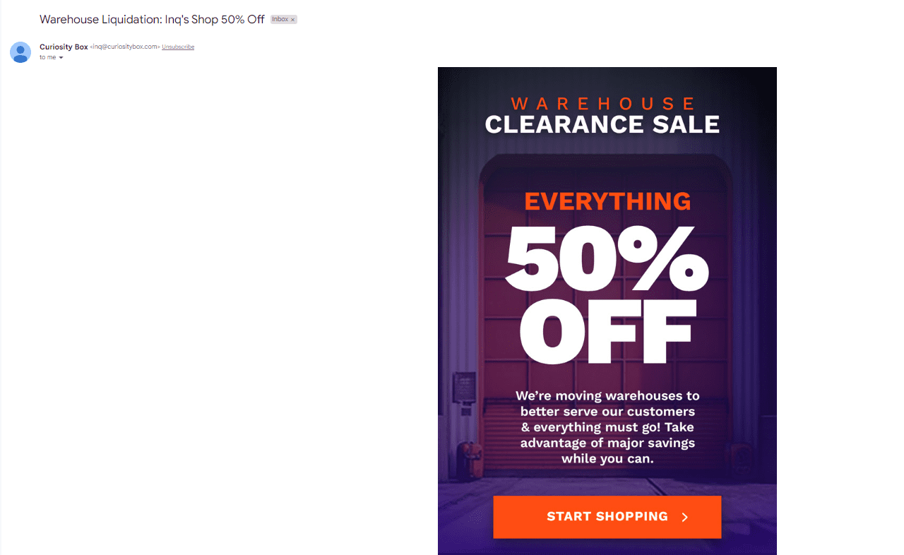 Curiosity Box triggers better open rates by creating memorable email subject lines