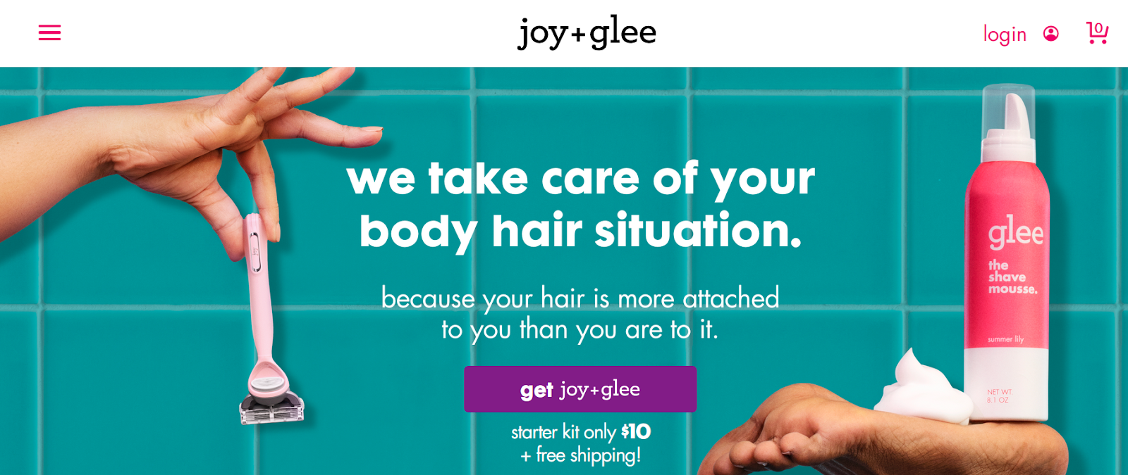  eCommerce - how to calculate conversion rate | joy + glee homepage