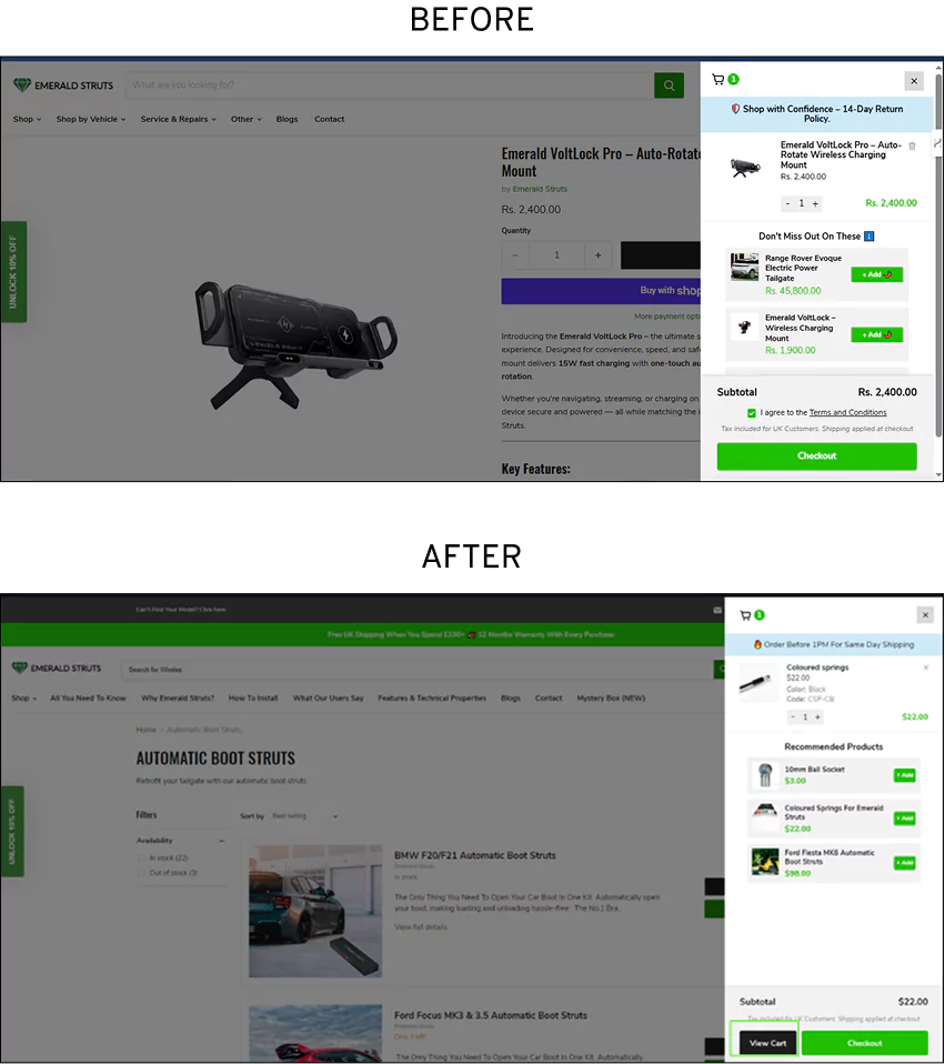 Emerald Struts CTA example