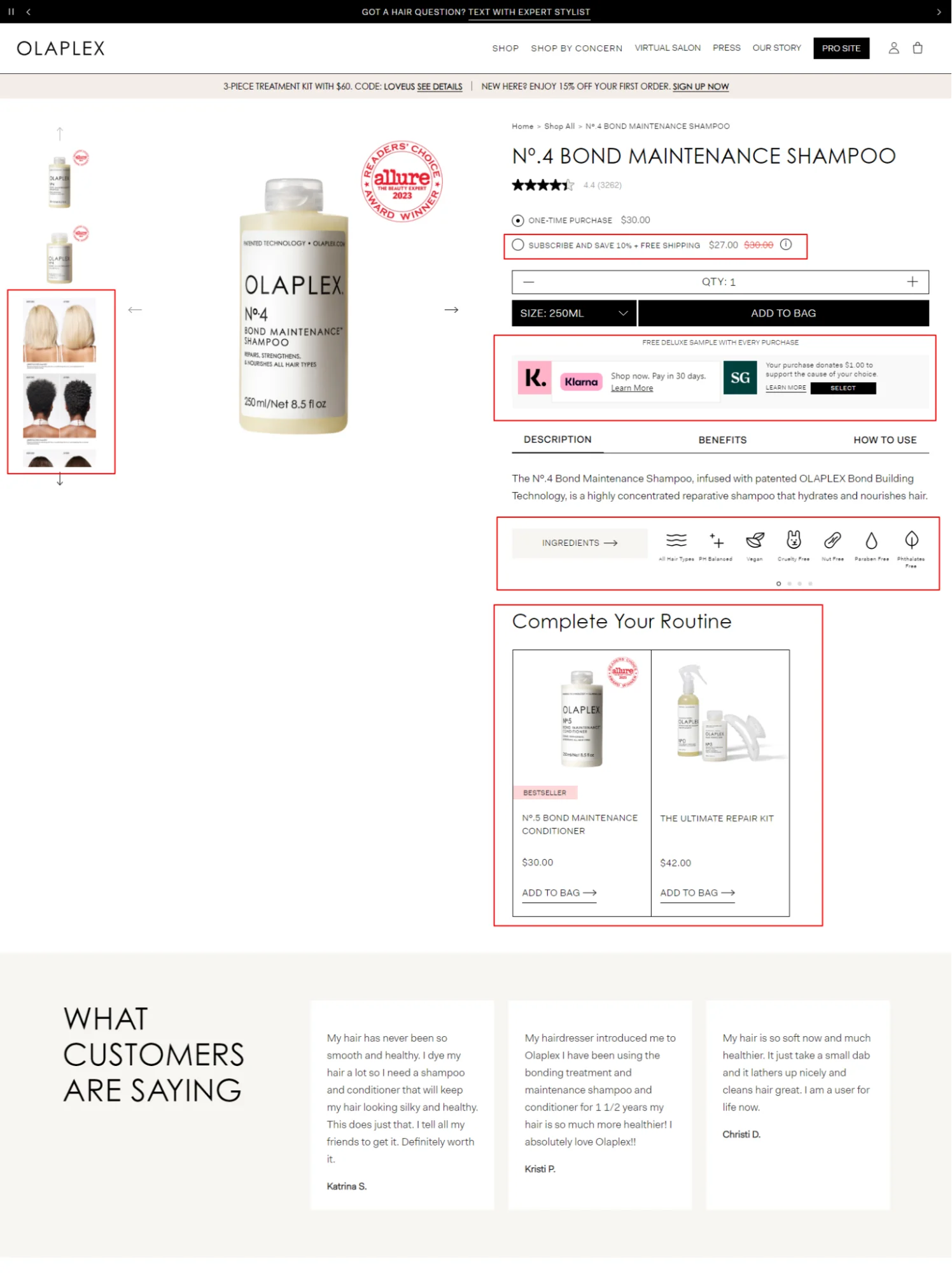 Olaplex product page