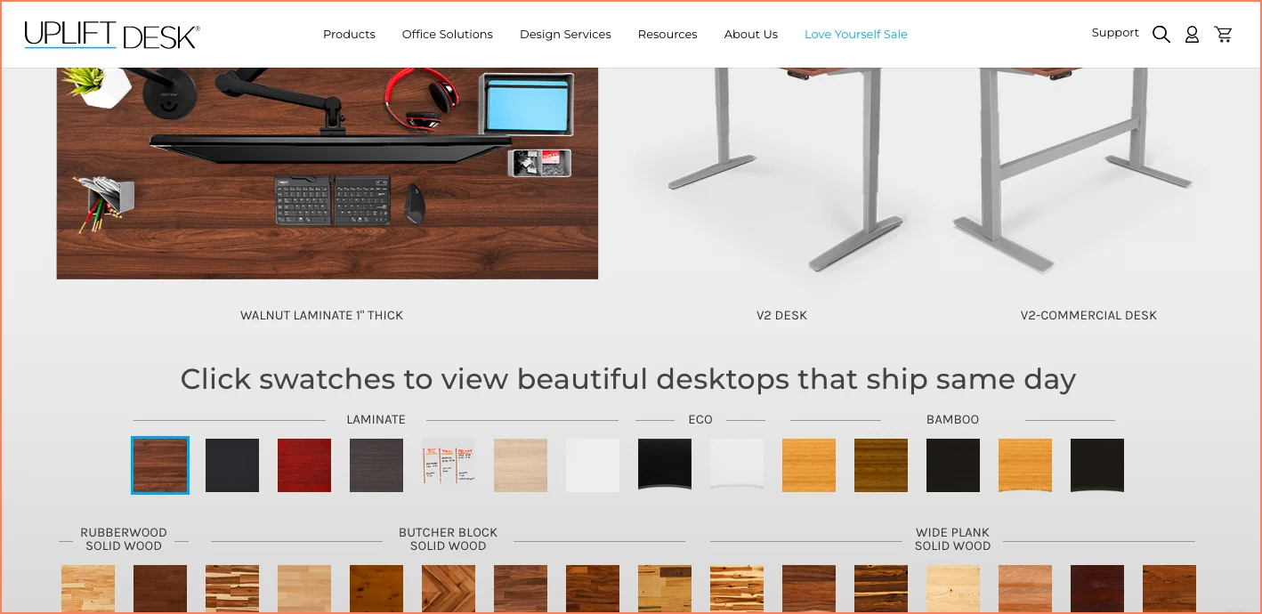 related product swatches under one URL