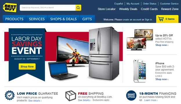 Best Buy Image Carousels Example