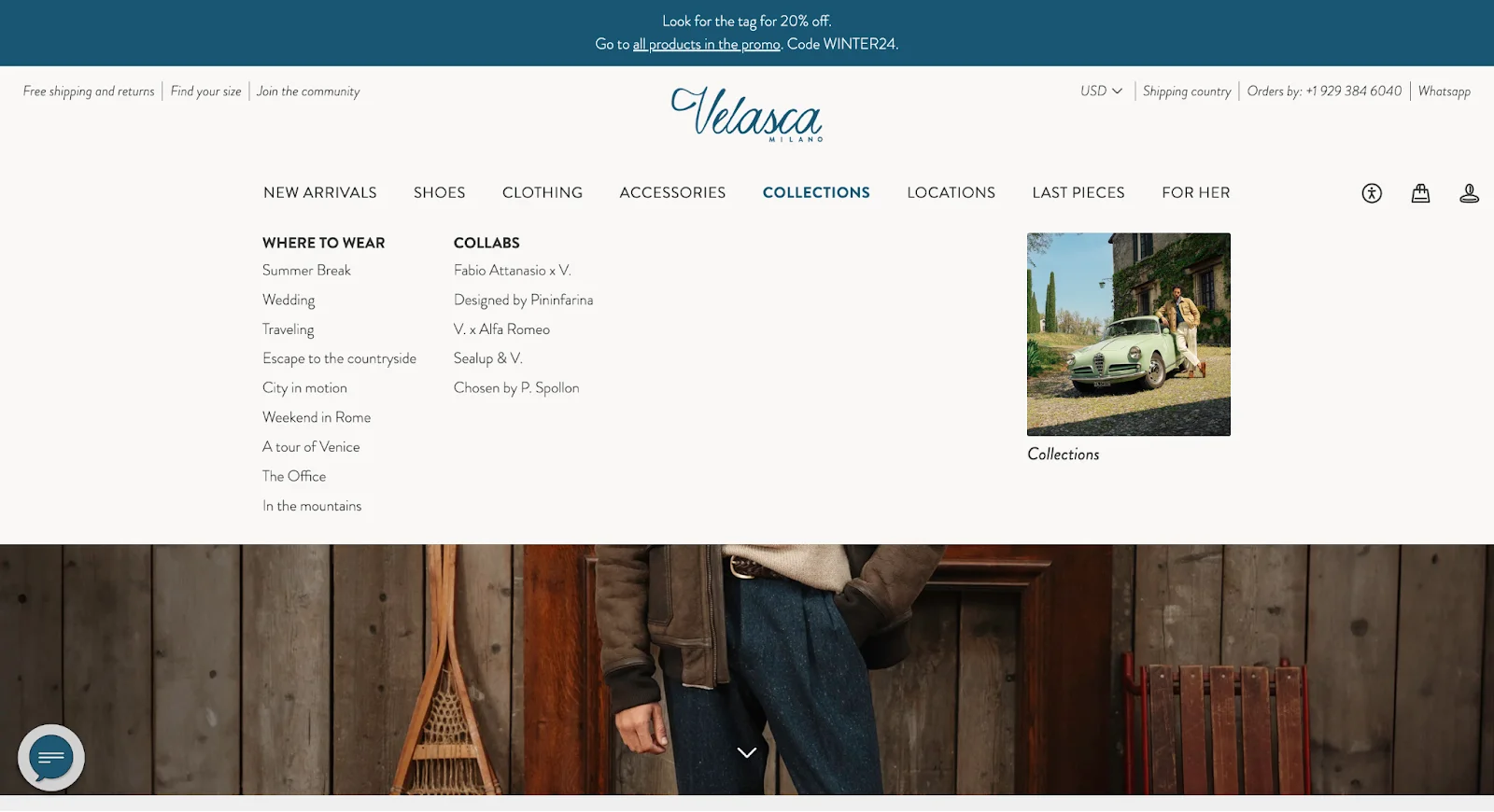 Velasca navigation example