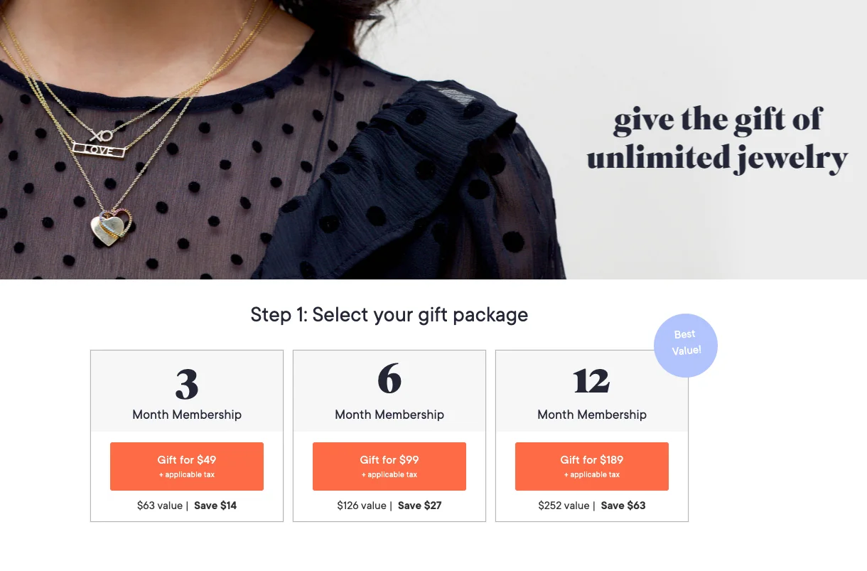 Rocksbox incentivize subscriptions example