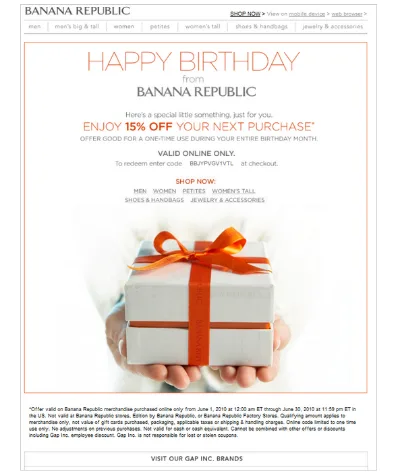 Post purchase emails example