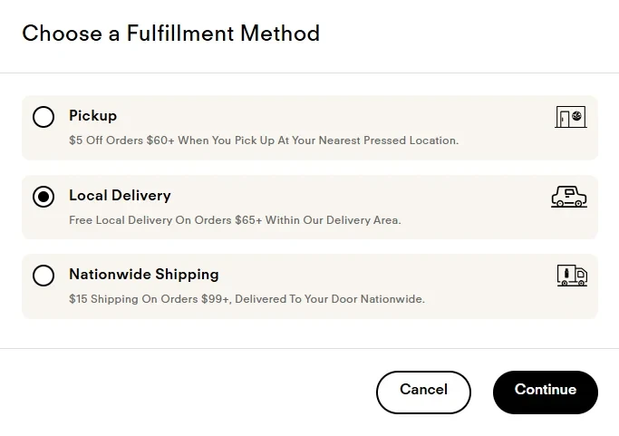 Healthcare eCommerce delivery options