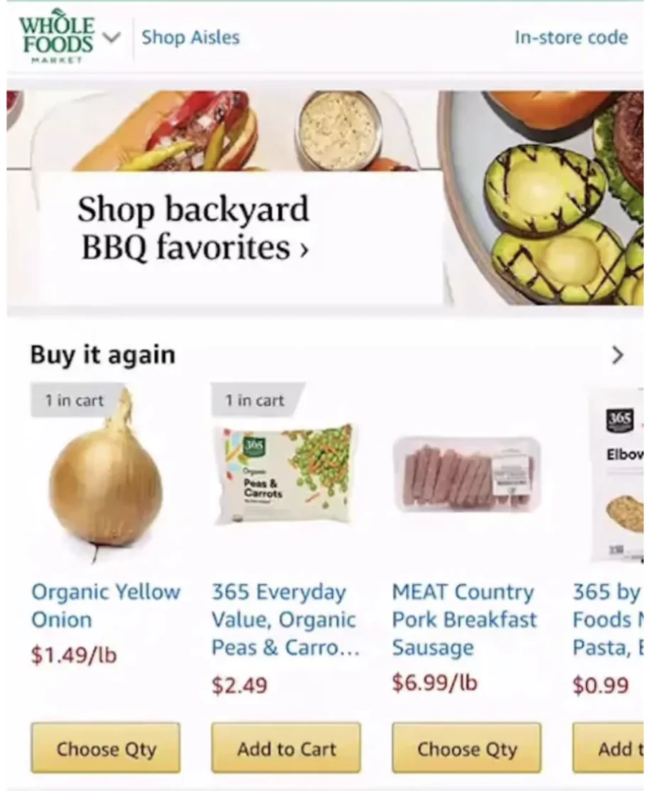 Whole foods buy it again example