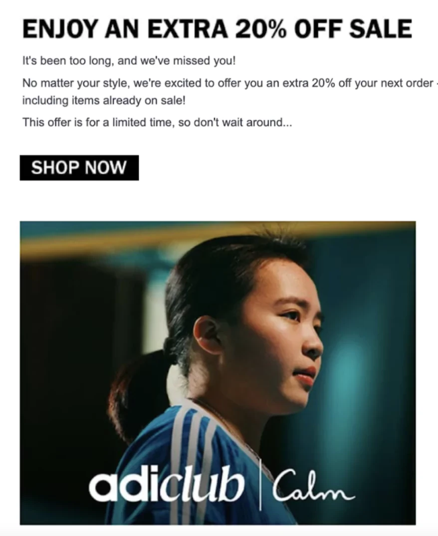 Addidas discount example