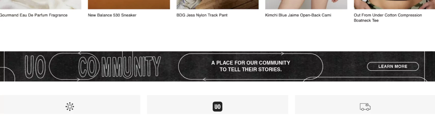 Urbanoutfitters homepage exampe