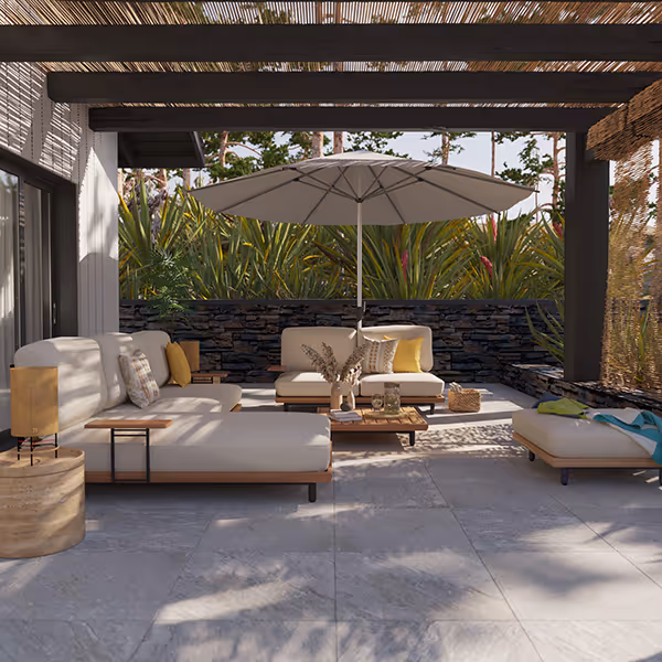Salon de jardin en image 3D Adeo