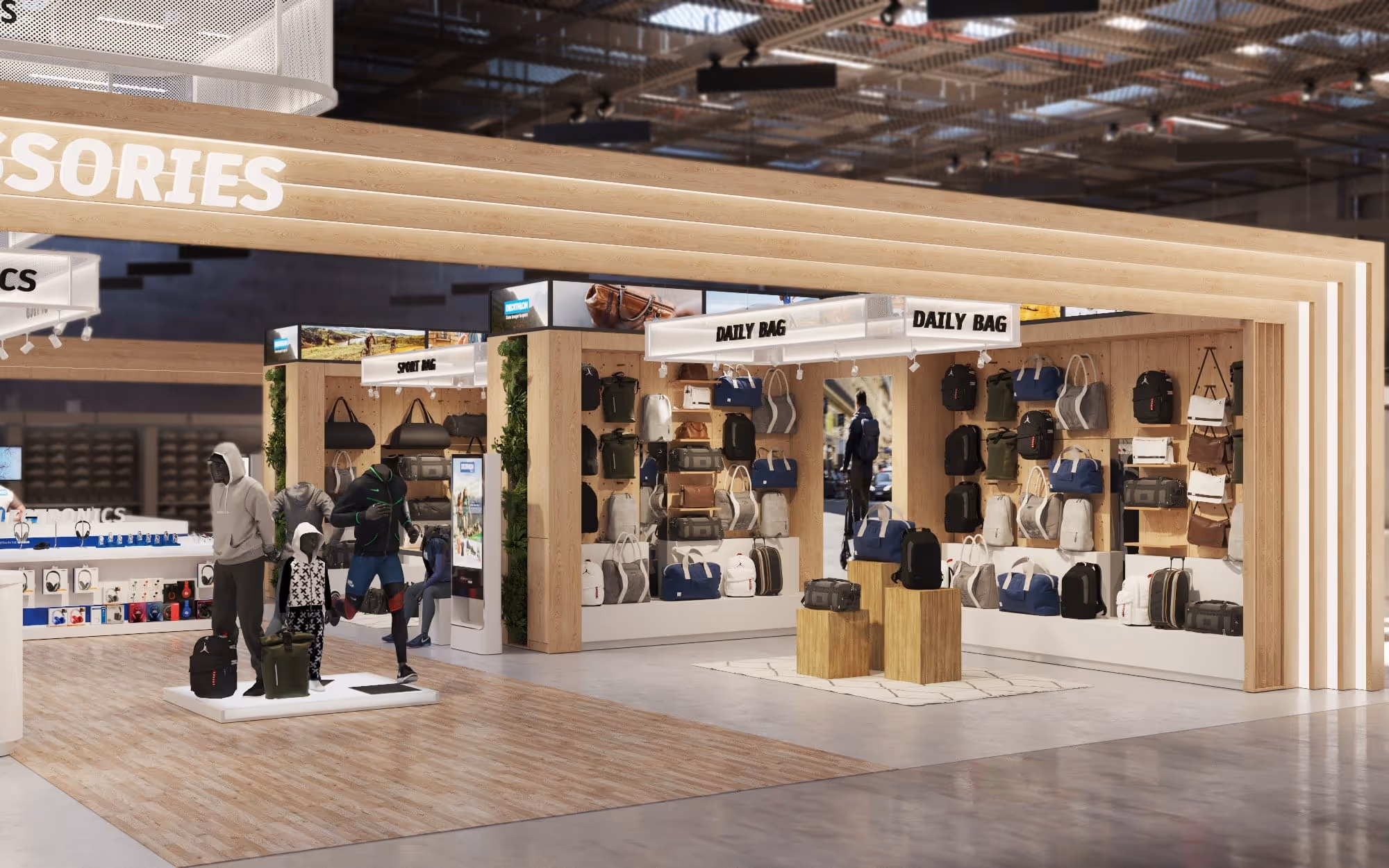 stand decathlon en image de synthèse 3D