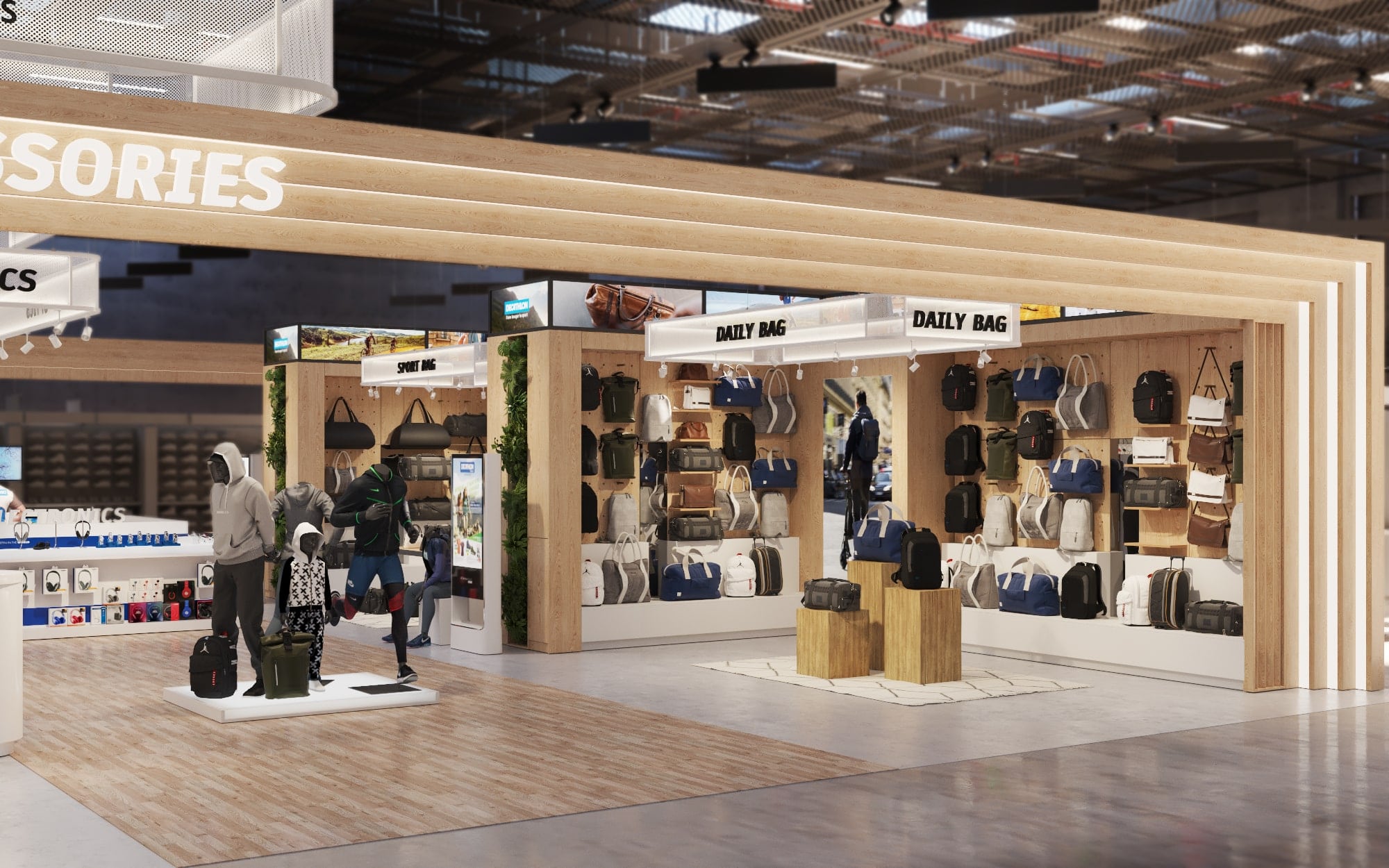 stand decathlon en image de synthèse 3D