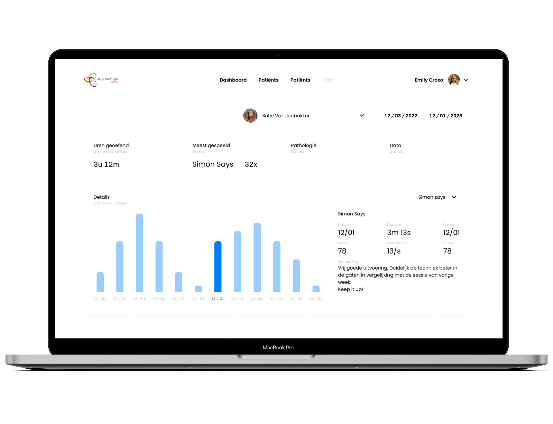 Dashboard mockup
