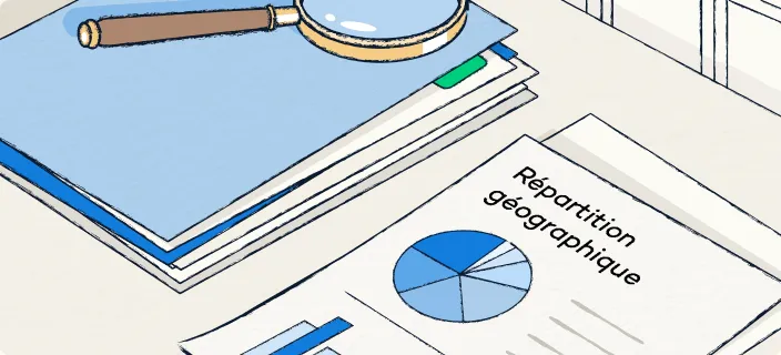 Illustration : documents d'analyse et répartition géographique d'un parc immobilier