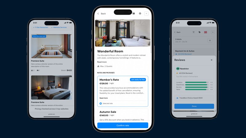 The Hotelchamp Booking Engine on mobile.