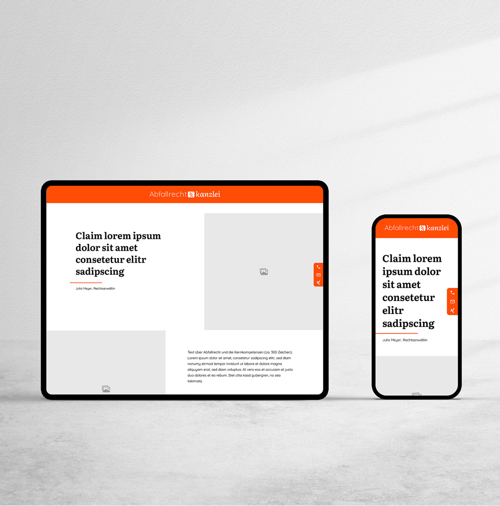 Websiteentwurf für die Abfallrechtskanzlei