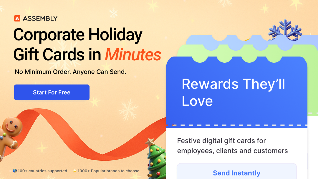 Corporate holiday gift cards