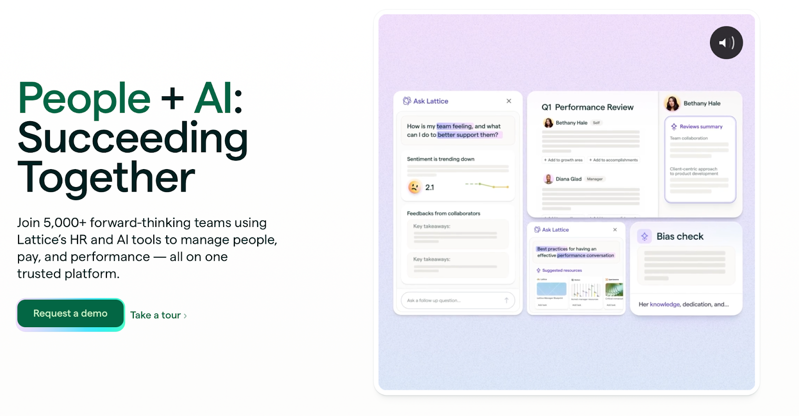 Lattice performance management software with AI-powered reviews and people analytics