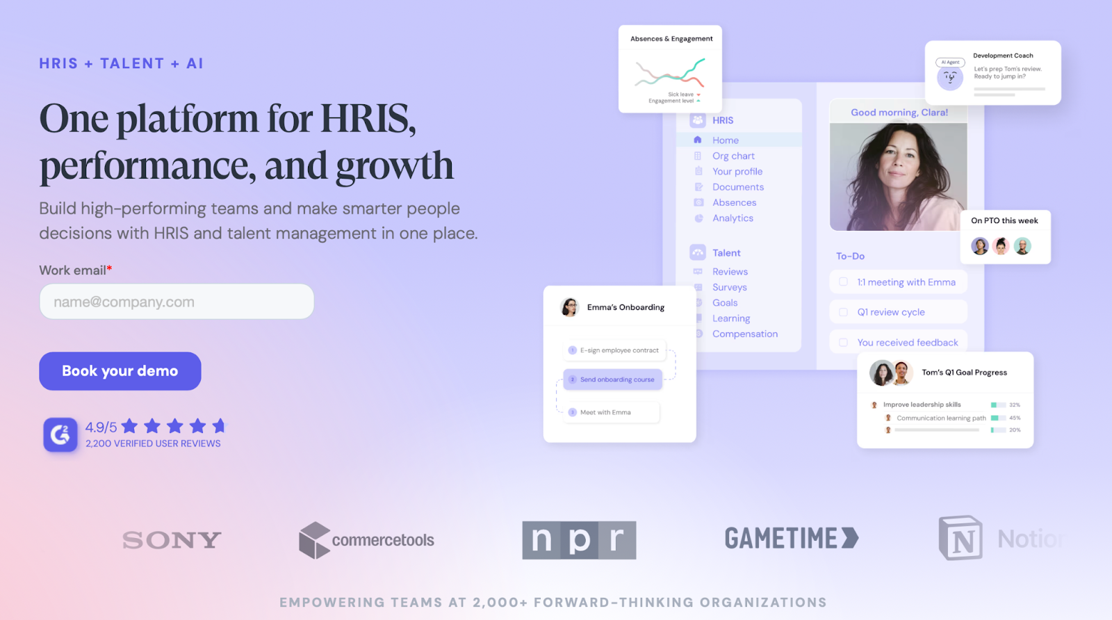 Leapsome all-in-one performance management and HRIS platform