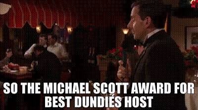 Funny employee award example inspired by a popular TV show, illustrating a lighthearted workplace recognition title