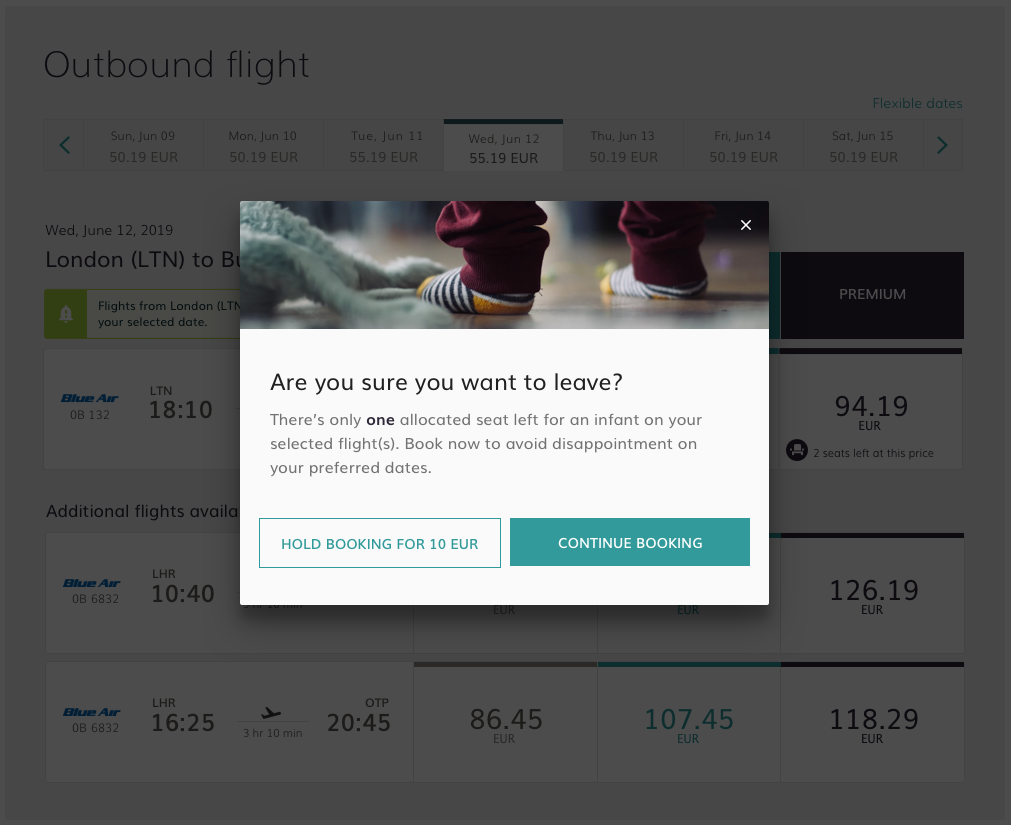 dynamic messaging exit intent banner