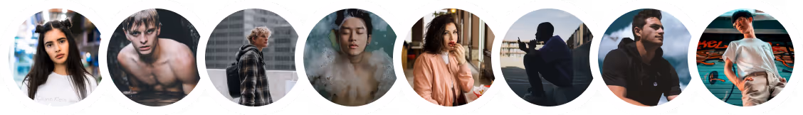 Images of people in circles