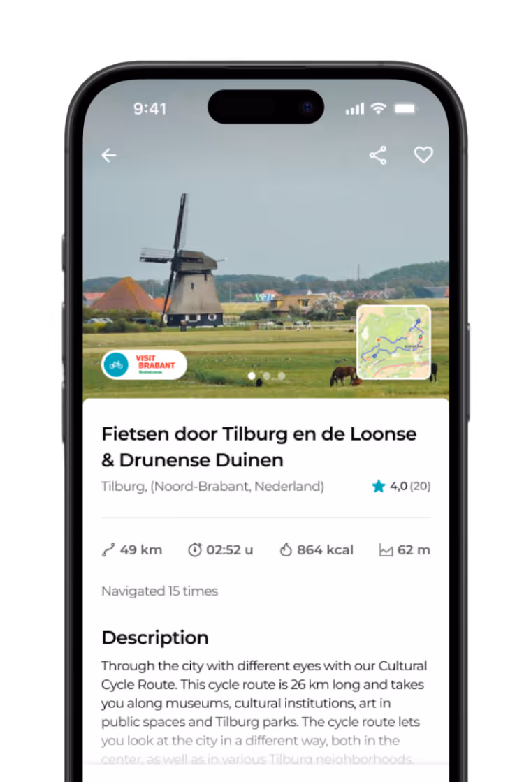Route nl app scherm 2 – ontwikkeld door Coffee IT
