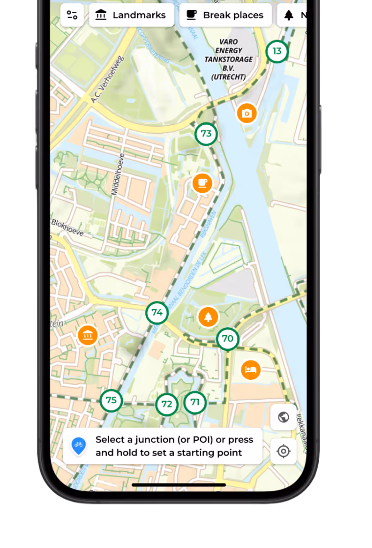 Route nl app scherm 5 – ontwikkeld door Coffee IT