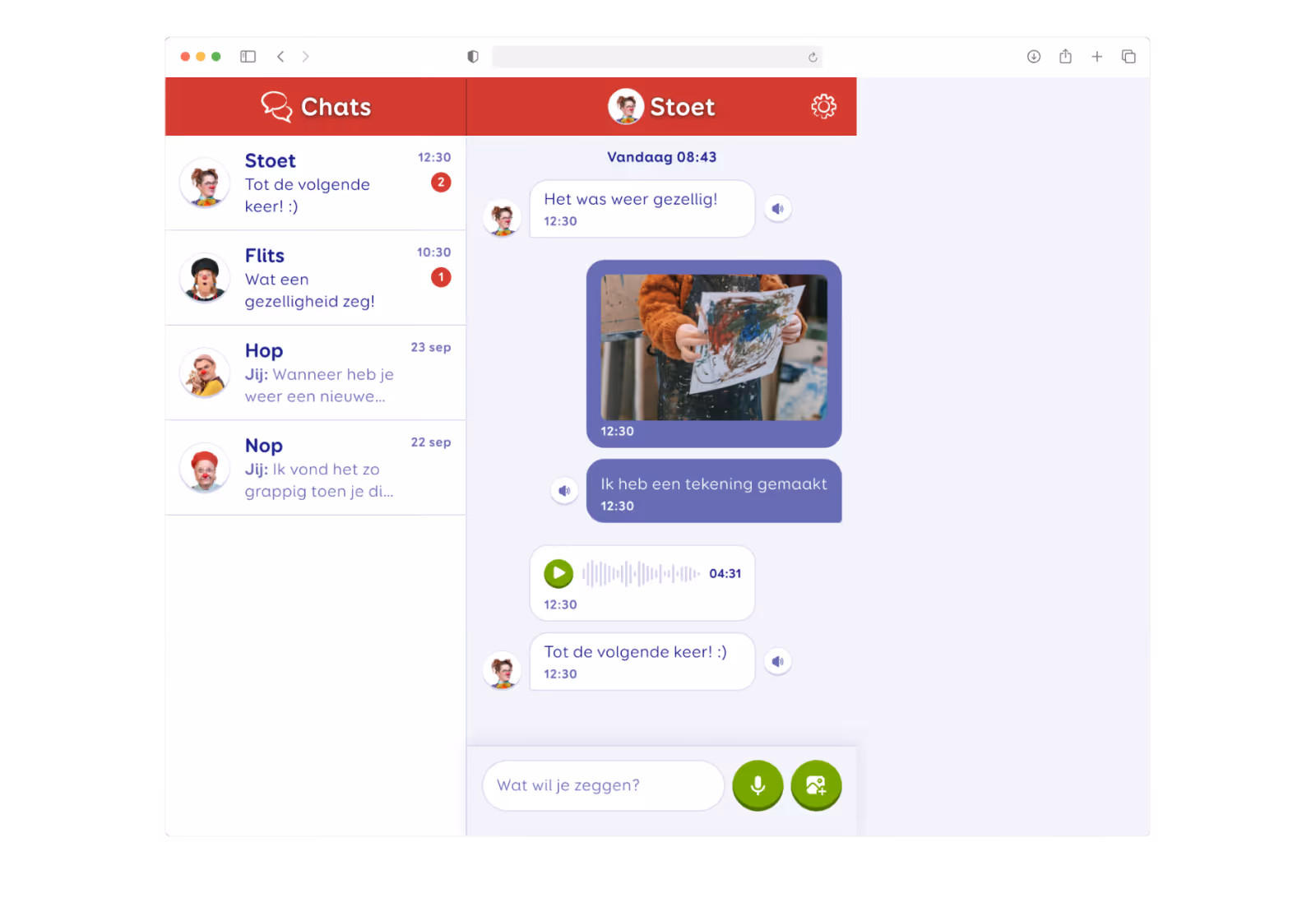Cliniclowns app scherm 5 – ontwikkeld door Coffee IT