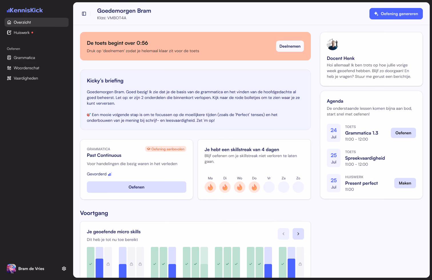 examenoverzicht educatie app