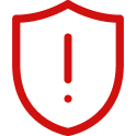 Red downward trending arrow icon symbolizing performance and risk problems.
